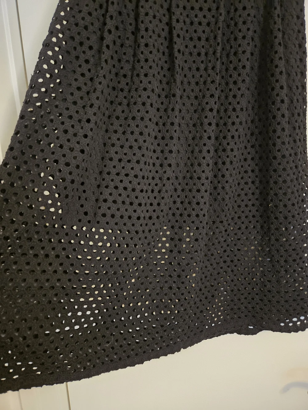 Anthropologie Black Lasercut Midi Skirt By Weston Wear